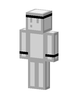 White Blocky Bot skin, 3D preview