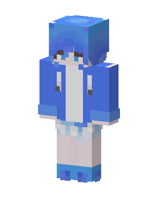 Blue Hoodie Boy skin, 3D preview