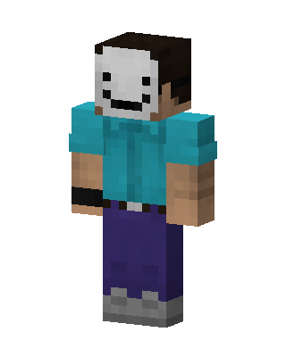 Teal Masked Mob Boy skin, 3D preview