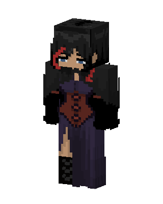 Black Caped Villain Girl skin, 3D preview