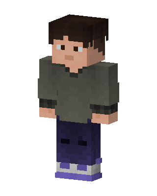 Gray Hoodie Guy skin, 3D preview