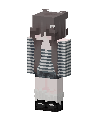 Striped Sweater Girl skin, 3D preview