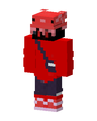Red Dino Hoodie skin, 3D preview