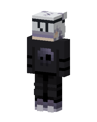 Skull Hoodie Cat skin, 3D preview