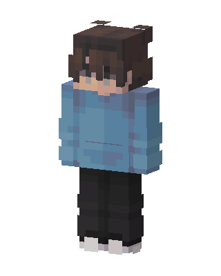 Blue Hoodie Boy skin, 3D preview
