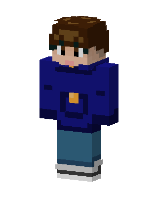 Blue Hoodie Boy skin, 3D preview