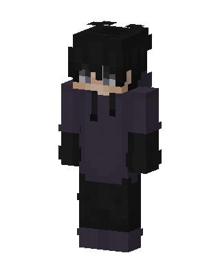Black Emo Boy skin, 3D preview