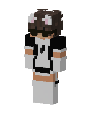 White Anime Girl skin, 3D preview