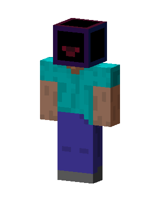 Obsidian Head Steve skin, 3D preview