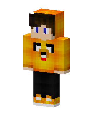 Orange Hoodie Boy skin, 3D preview