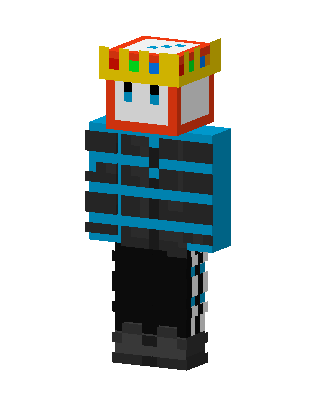Blue Crowned Costume Boy skin, 3D preview