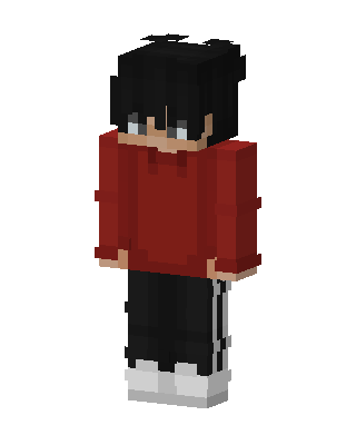 Red Hoodie Boy skin, 3D preview