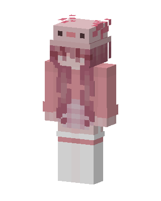 Axolotl Girl skin, 3D preview