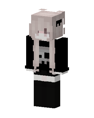 Black Anime Girl skin, 3D preview