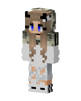 Cow Hoodie Girl skin, 3D preview