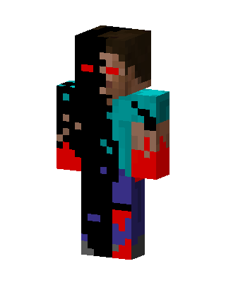 Black Glowing Villain Boy skin, 3D preview