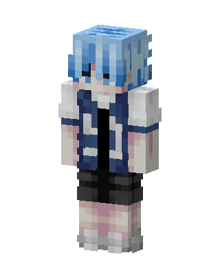 Blue Hair Varsity skin, 3D preview