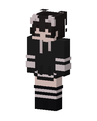 Goth Cat Maid skin, 3D preview