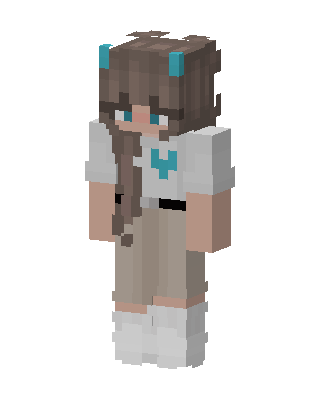 Teal Bow Girl skin, 3D preview