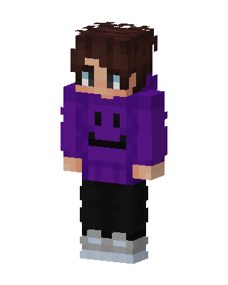 Purple Smiley Hoodie skin, 3D preview