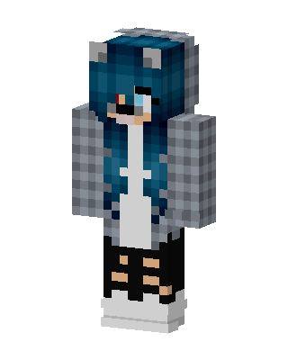 Blue Wolf Girl skin, 3D preview
