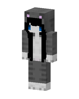 Gray Cat Girl skin, 3D preview