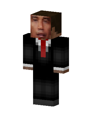 Suited Meme Face skin, 3D preview