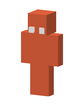 Orange Blocky skin, 3D preview