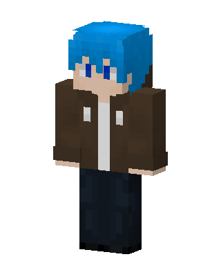 Blue Hair Jacket skin, 3D preview