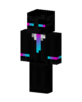 Suited Enderman skin, 3D preview