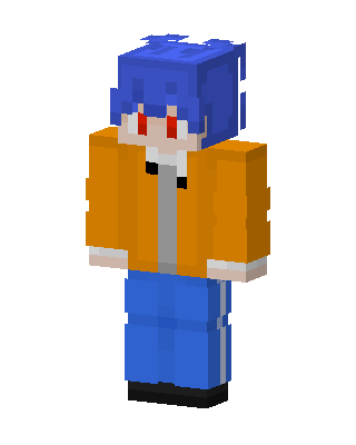 Blue Hair Hoodie skin, 3D preview
