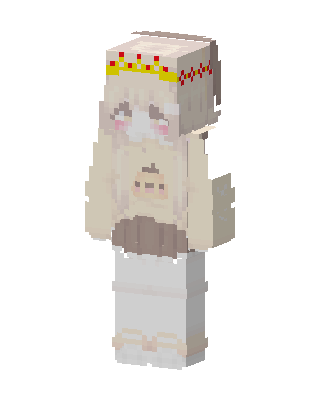 Cream Crown Girl skin, 3D preview