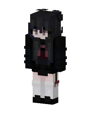 Black Hoodie Girl skin, 3D preview