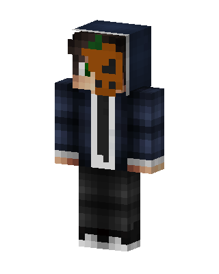 Black Hooded Student Boy skin, 3D preview
