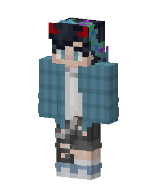 Glitch Demon Boy skin, 3D preview
