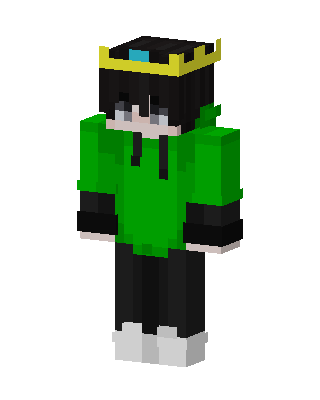 Crowned Green Hoodie skin, 3D preview