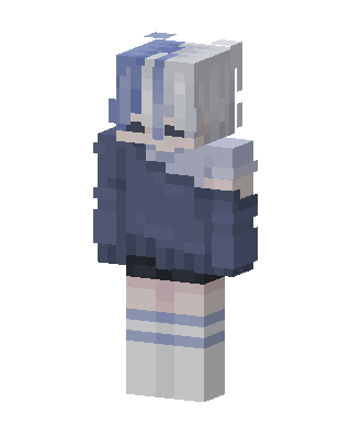 Gray Student Girl skin, 3D preview