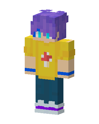 Purple Hair Kid skin, 3D preview