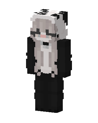 Panda Hoodie Girl skin, 3D preview