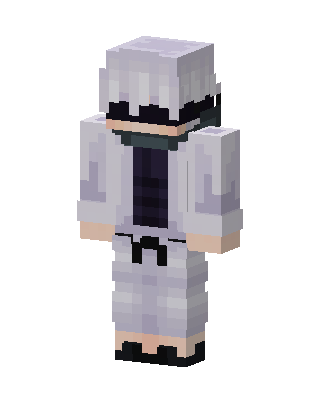 Silver Hooded Ninja skin, 3D preview
