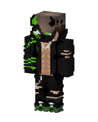 Black Hoodie Gamer Minecraft goth skin