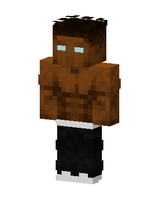 Shirtless Fighter skin, 3D preview