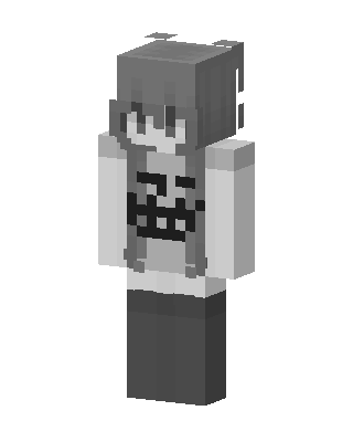 Grayscale Hoodie Girl skin, 3D preview
