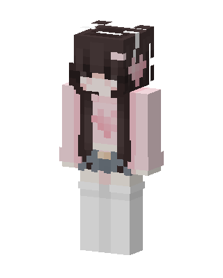 Pink Heart Girl Minecraft skin