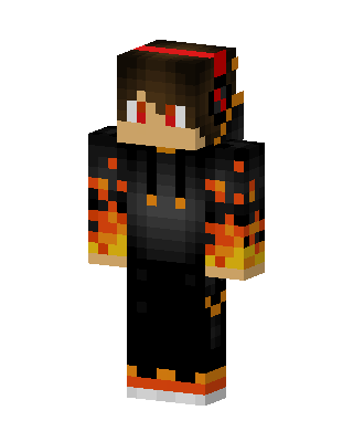 Flame Hoodie Boy skin, 3D preview