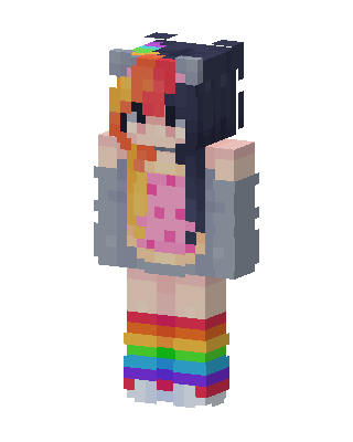 Rainbow Cat Girl Minecraft skin