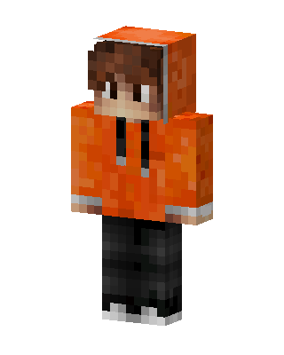 Orange Hoodie Boy skin, 3D preview