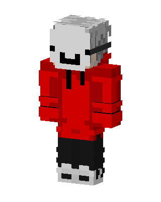 Red Hoodie Mask skin, 3D preview