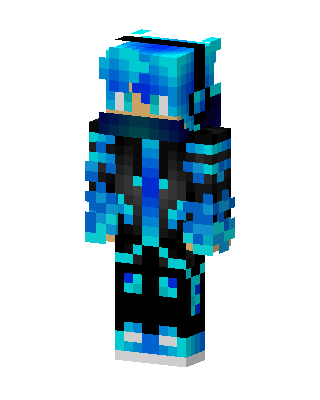 Aqua Flame Hoodie skin, 3D preview