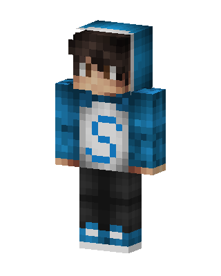 Blue Hoodie Boy skin, 3D preview
